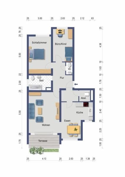 Wohnung zum Kauf 420.000 € 3 Zimmer 86,6 m²<br/>Wohnfläche 2.<br/>Geschoss Weilimdorf Stuttgart 70499