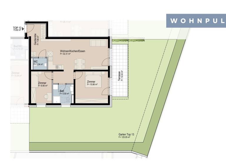 Terrassenwohnung zum Kauf - Neubau provisionsfrei 554.224 € 3 Zimmer 73,8 m² Huebe 43 Oberperfuss 6173