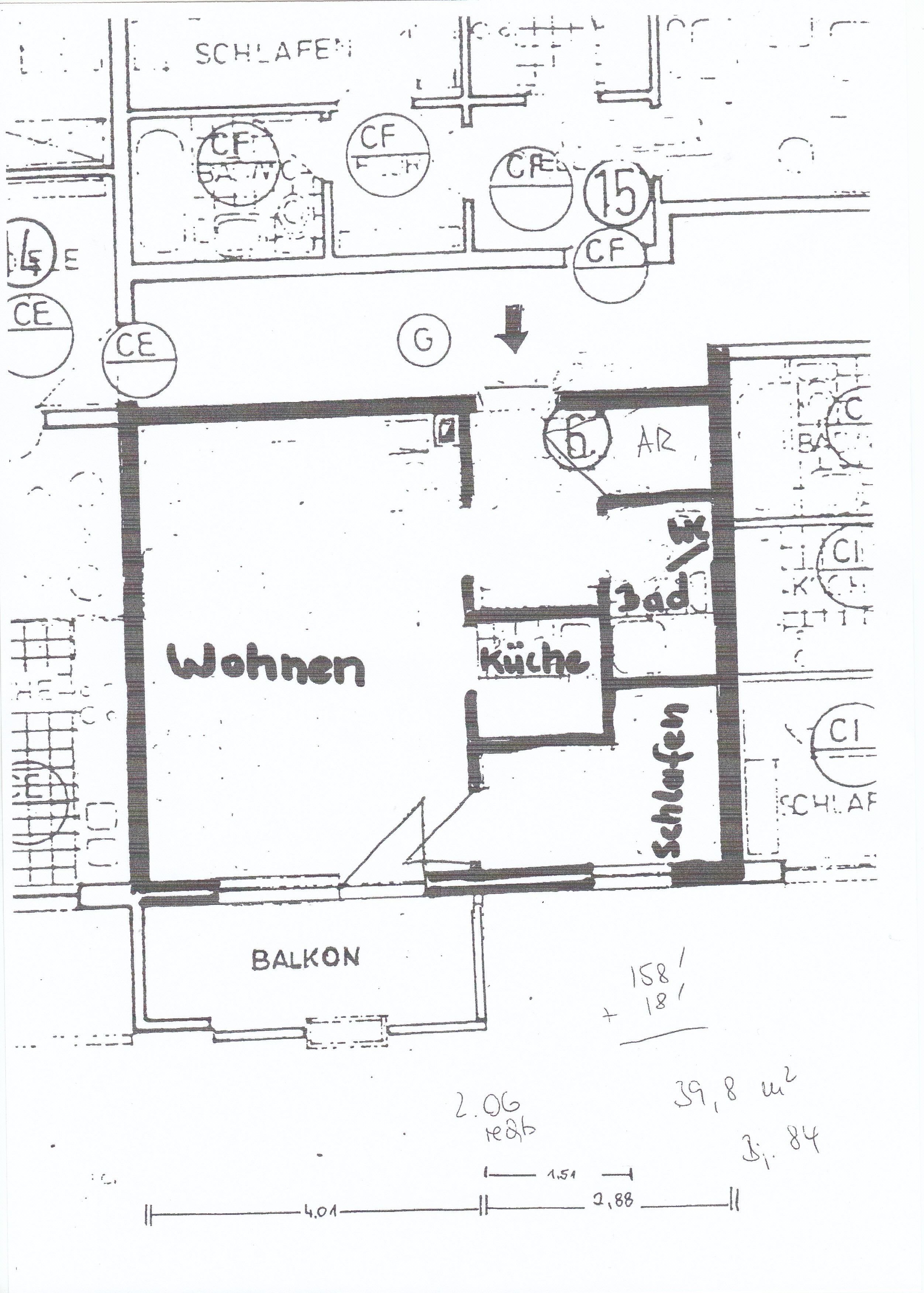 Wohnung zur Miete 495 € 1,5 Zimmer 40 m²<br/>Wohnfläche 2.<br/>Geschoss Steinbühl Nürnberg 90443