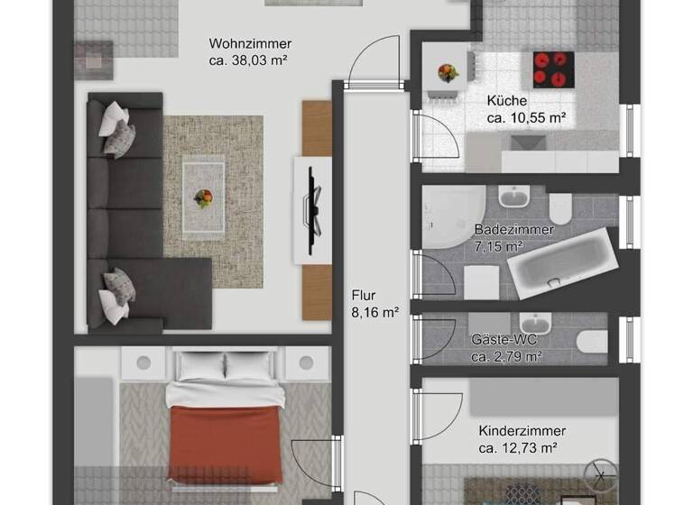 Wohnung zum Kauf 240.000 € 3 Zimmer 95,8 m² 2. Geschoss Hageberg Wolfsburg 38440