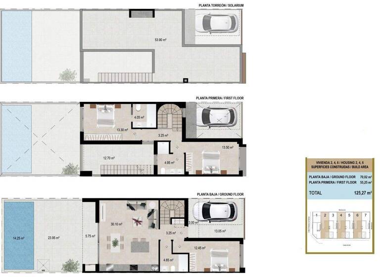 Reihenmittelhaus zum Kauf - Erstbezug provisionsfrei 299.900 € 4 Zimmer 100 m² 150 m² Grundstück San Javier 30730