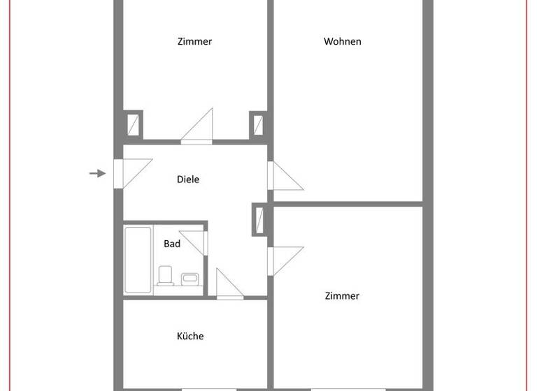 Wohnung zum Kauf 84.900 € 3 Zimmer 71 m²<br/>Wohnfläche 2.<br/>Geschoss Blösien Merseburg 06217