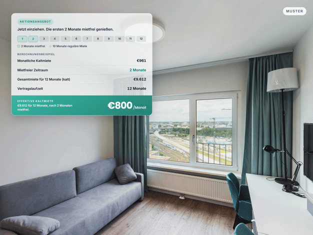 Wohnung zur Miete 961 € 1 Zimmer 29 m² 1. Geschoss frei ab sofort Britz Neukölln 12347