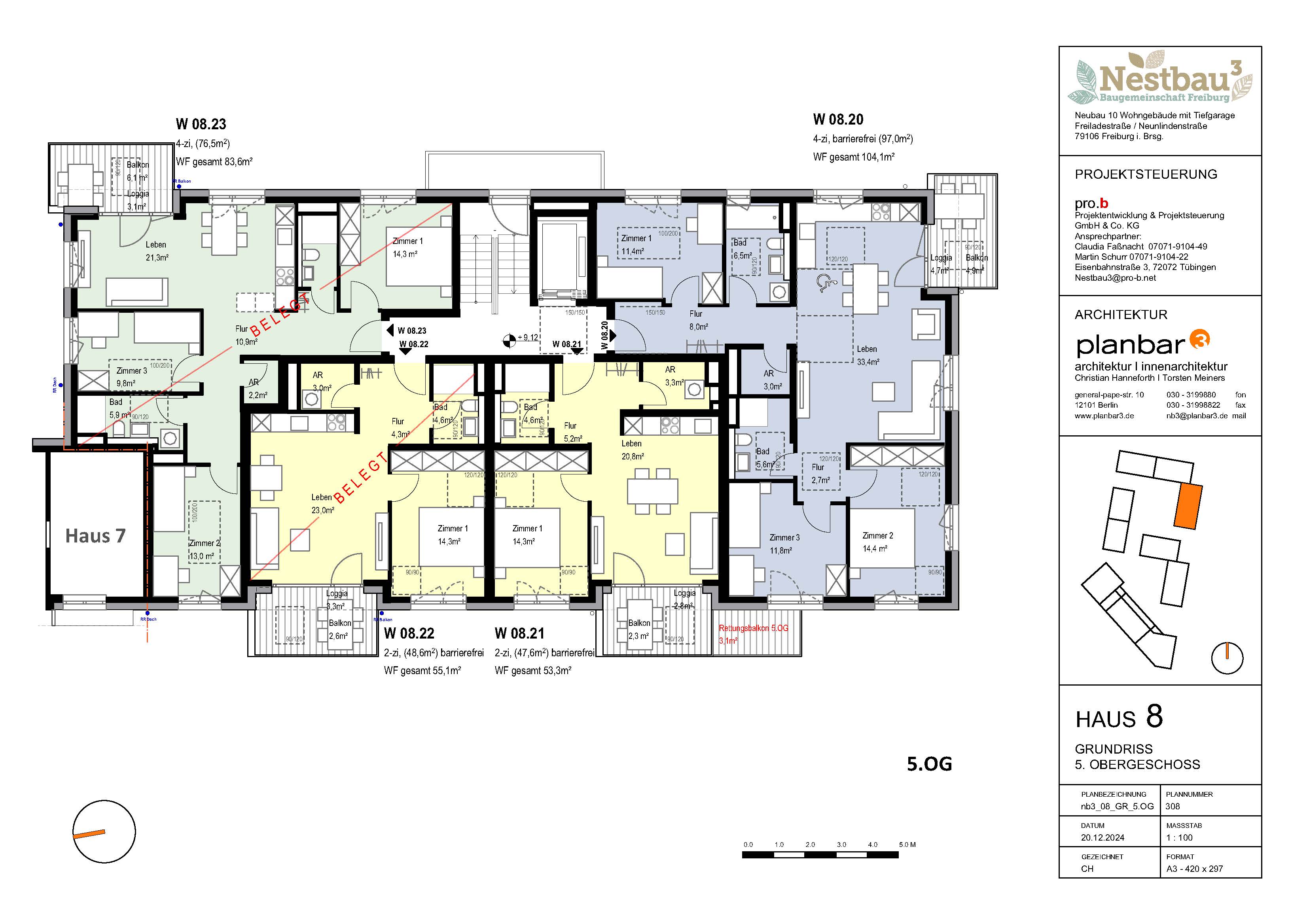 Wohnung zum Kauf provisionsfrei 380.000 € 2 Zimmer 53,3 m²<br/>Wohnfläche 5.<br/>Geschoss ab sofort<br/>Verfügbarkeit Brühl - Güterbahnhof Freiburg im Breisgau 79106