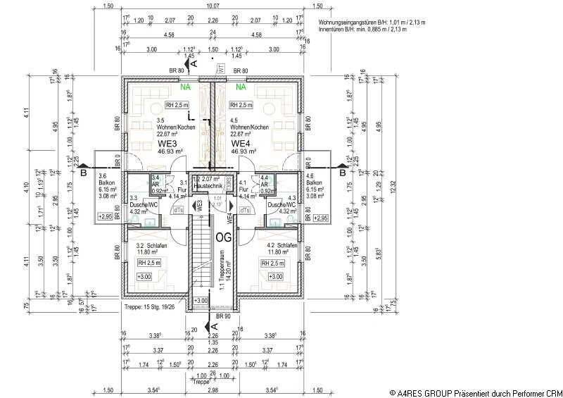 Wohnung zur Miete 918 € 2 Zimmer 45,9 m²<br/>Wohnfläche Schillerstr. 1/ 1a Schöneiche 15566