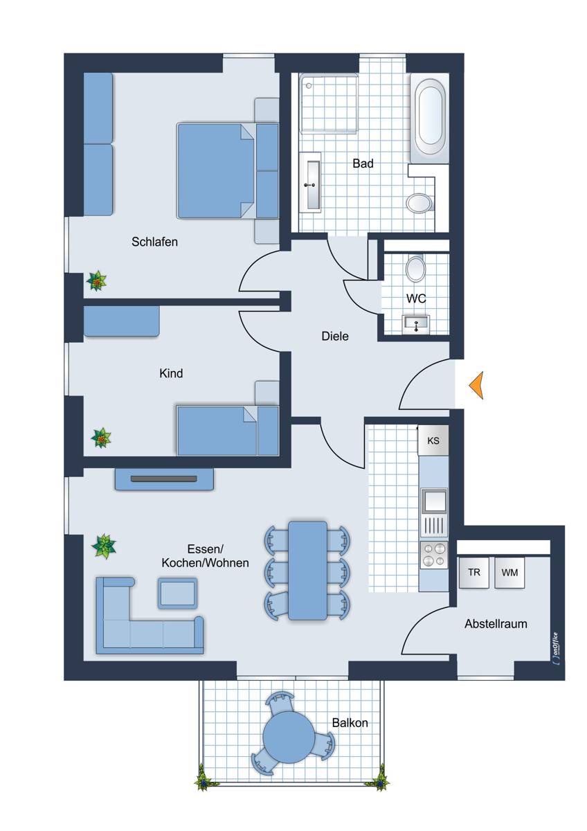 Wohnung zur Miete 1.150 € 3 Zimmer 92 m²<br/>Wohnfläche EG<br/>Geschoss Krechting Rhede / Krechting 46414