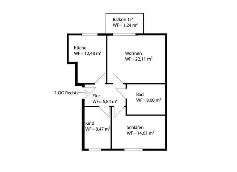 Wohnung zur Miete 781 € 3 Zimmer 74,4 m² 1. Geschoss frei ab 01.04.2026 Ostiem Schortens 26419