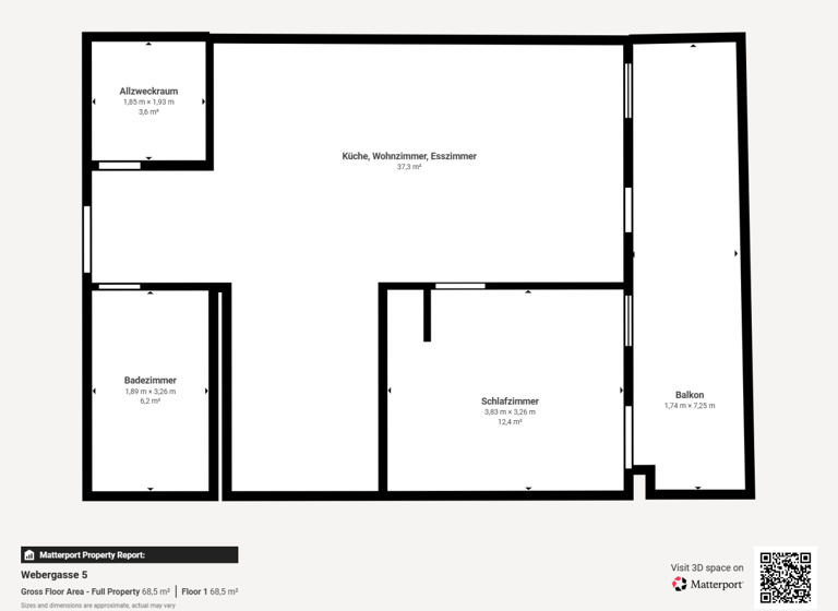 Wohnung zur Miete 510 € 2 Zimmer 65,3 m² 5. Geschoss Webergasse 5 Zentrum Chemnitz 09111