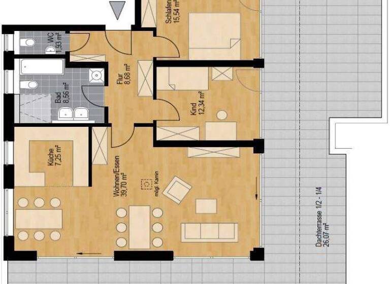 Wohnung zur Miete auf Zeit 2.500 € 3 Zimmer 120 m² frei ab 15.04.2026 Kolbermoor 83059