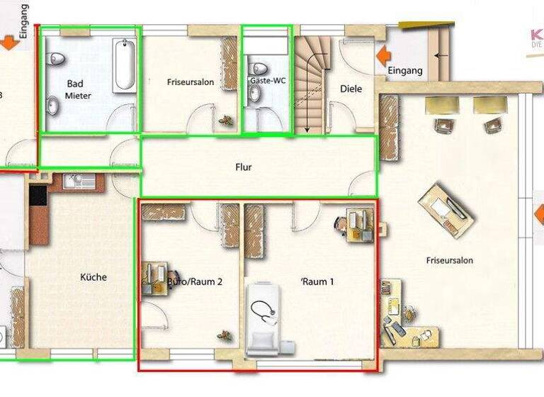 Büro zur Miete 500 € 3 Zimmer Vechta 49377