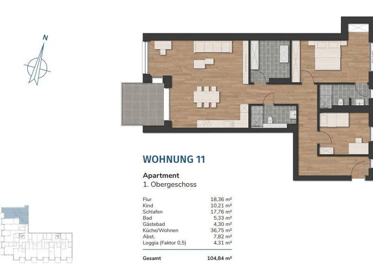 Wohnung zum Kauf provisionsfrei 434.000 € 3 Zimmer 104,8 m² 1. Geschoss Innenstadt Wilhelmshaven 26382