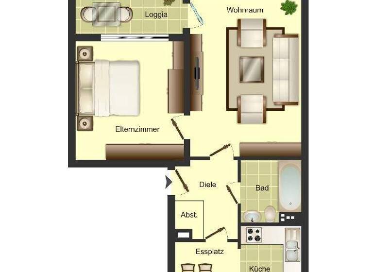 Wohnung zur Miete 439 € 2,5 Zimmer 53,4 m² 1. Geschoss frei ab 01.06.2026 Am Kreyenbergshof 8 Röttgersbach Duisburg 47167