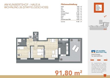 Wohnung zum Kauf provisionsfrei 494.000 € 3 Zimmer 91,8 m² 3. Geschoss Witterschlick Alfter 53347