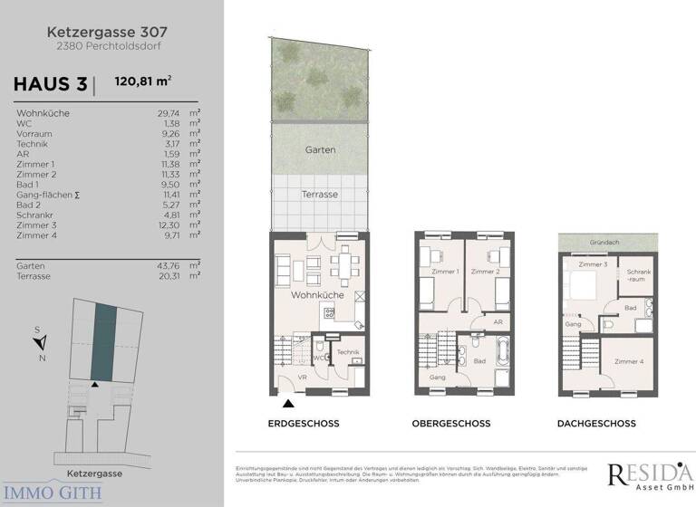 Stadthaus zur Miete - Erstbezug 2.440 € 5 Zimmer Perchtoldsdorf 2380