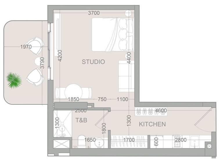 Wohnung zum Kauf provisionsfrei 189.568 € 2 Zimmer 40,7 m² Dubai 00000