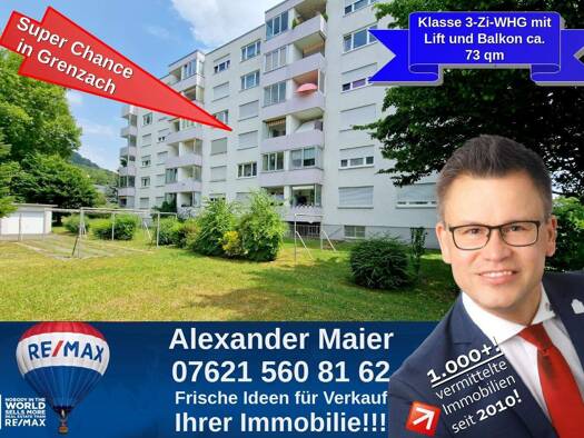 Wohnung zum Kauf 200.000 € 3 Zimmer 73,2 m² Grenzach Grenzach-Wyhlen 79639