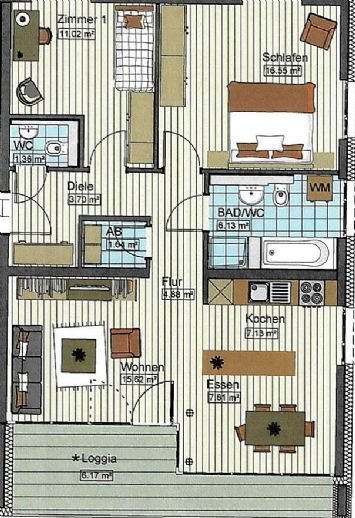 Wohnung zur Miete 1.070 € 3 Zimmer 82,2 m²<br/>Wohnfläche 4.<br/>Geschoss Stadtmitte Neu-Ulm 89231