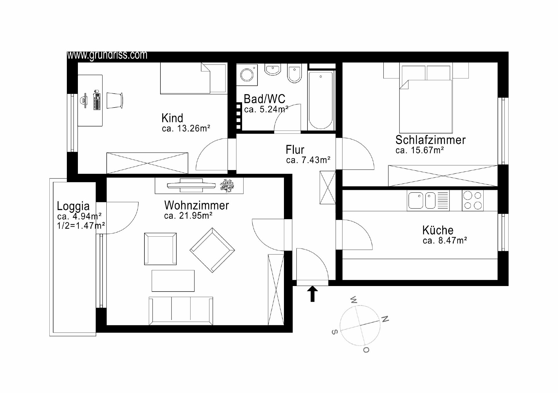 Wohnung zum Kauf 395.000 € 3 Zimmer 74 m²<br/>Wohnfläche Obere Isarau München 80939