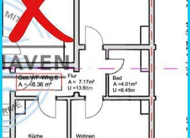 Wohnung zur Miete 450 € 2 Zimmer 50 m² 2. Geschoss Innenstadt Wilhelmshaven 26382