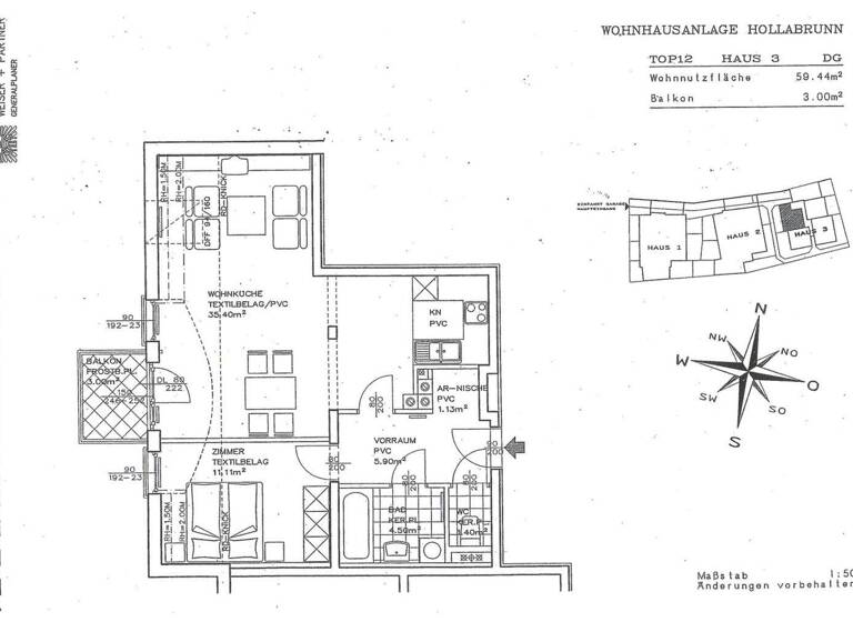Terrassenwohnung zum Kauf 174.500 € 2 Zimmer 60 m² 2. Geschoss Schmiedgasse 27 Hollabrunn 2020