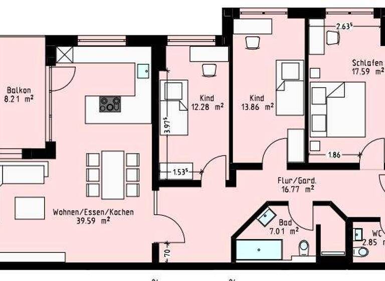 Wohnung zur Miete - Erstbezug 1.350 € 4 Zimmer 112,2 m² 2. Geschoss Untermhaus Gera 07548