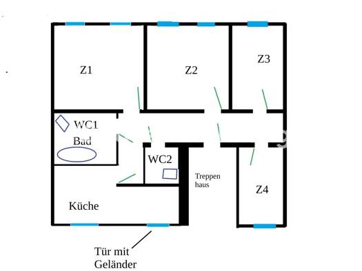 Wohnung zur Miete Tauschwohnung 570 € 4 Zimmer 72 m² 2. Geschoss Wenigenjena Jena 07749