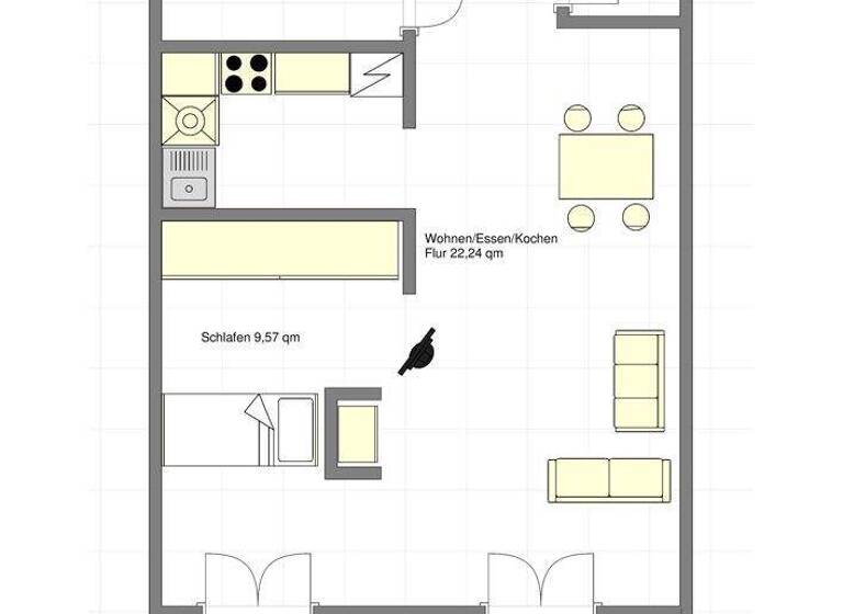 Studio zum Kauf - Erstbezug provisionsfrei 274.170 € 1 Zimmer 42,2 m² Wettstetten 85139