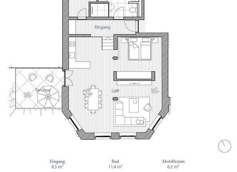 Terrassenwohnung zur Miete 1.790 € 2 Zimmer 98,9 m² 3 Geschosse frei ab sofort Bautzner Landstraße 3 a Bühlau/Weißer Hirsch Dresden 01324
