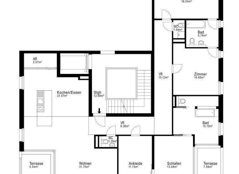 Wohnung zur Miete 3.091 € 4,5 Zimmer 163 m² 2. Geschoss Salzburg 5020
