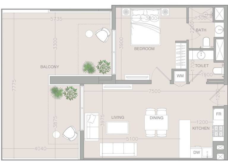 Wohnung zum Kauf provisionsfrei 410.678 € 2 Zimmer 95,5 m² Dubai 00000