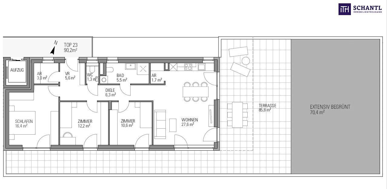 Penthouse zum Kauf 529.900 € 4 Zimmer 90 m²<br/>Wohnfläche 4.<br/>Geschoss Zirbenweg Kalsdorf bei Graz 8401