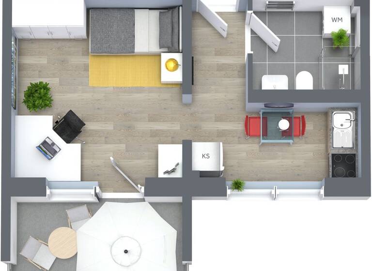 Studio zur Miete 211 € 1 Zimmer 26,8 m² 6. Geschoss Am Bernsdorfer Hang 10 Bernsdorf Chemnitz 09126