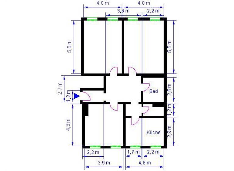Wohnung zur Miete 711 € 3 Zimmer 92,4 m² 2. Geschoss Ernst-Reuter-Allee 20 Altstadt Magdeburg 39104