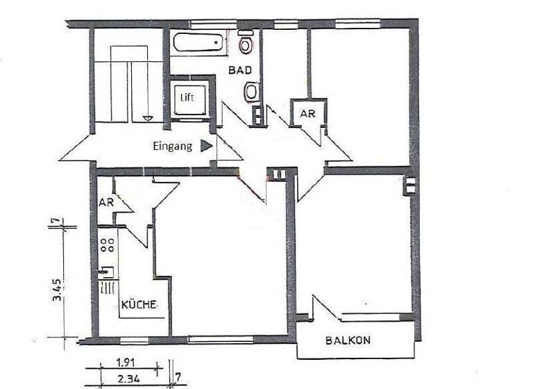 Wohnung zum Kauf 550.000 € 3 Zimmer 82,3 m² 1. Geschoss Ludwigkirchstrasse 7 Wilmersdorf Berlin 10719