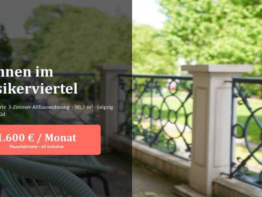 Wohnung zur Miete 1.100 € 3 Zimmer 90 m² Geschoss 2/4 frei ab 01.09.2026 Floßplatz 30 Zentrum-Süd Mitte 04107