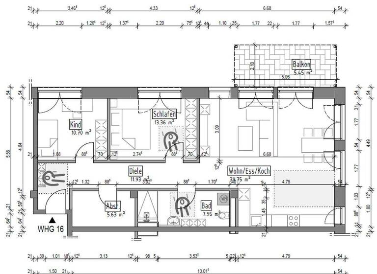 Wohnung zur Miete - Erstbezug 1.040 € 3 Zimmer 81,5 m² 1. Geschoss Meisterstr. 21 Engstlatt Balingen 72336