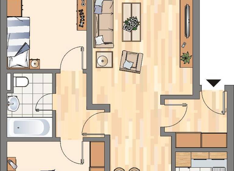 Wohnung zur Miete 577 € 3 Zimmer 70 m² 1. Geschoss Simmelweg 23 Scharnhorst Dortmund 44328