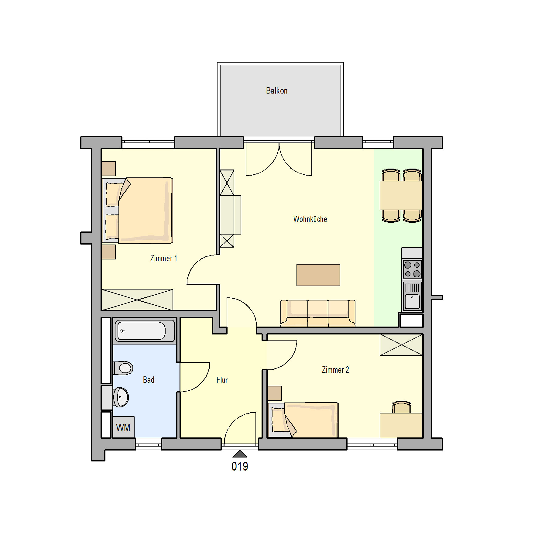 Wohnung zur Miete nur mit Wohnberechtigungsschein 792 € 3 Zimmer 69,7 m²<br/>Wohnfläche 3.<br/>Geschoss ab sofort<br/>Verfügbarkeit Dollnsteiner Straße 4a Katzwang / Reichelsdorf Ost / Reichelsdorfer Kelle Nürnberg 90453