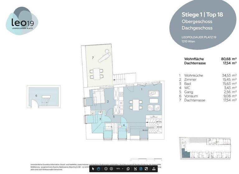 Wohnung zur Miete 911 € 2 Zimmer 80,7 m² Wien 1210