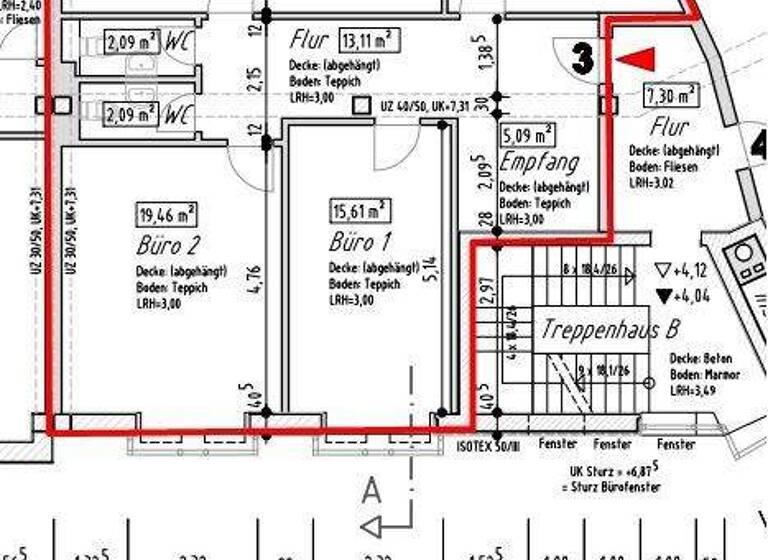 Bürofläche zur Miete 10,50 € 3 Zimmer 98,6 m² Bürofläche teilbar ab 98,6 m² Süd Rosenheim 83026
