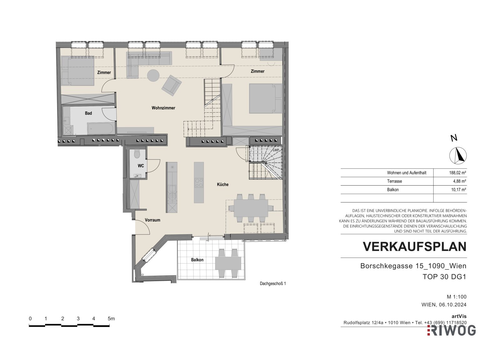 Maisonette zum Kauf 1.774.000 € 6 Zimmer 188 m²<br/>Wohnfläche 4.<br/>Geschoss Borschkegasse Wien,Alsergrund 1090