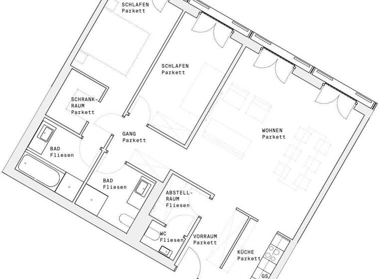 Wohnung zur Miete - Erstbezug 1.863 € 3 Zimmer 92 m² 11. Geschoss Wien 1220