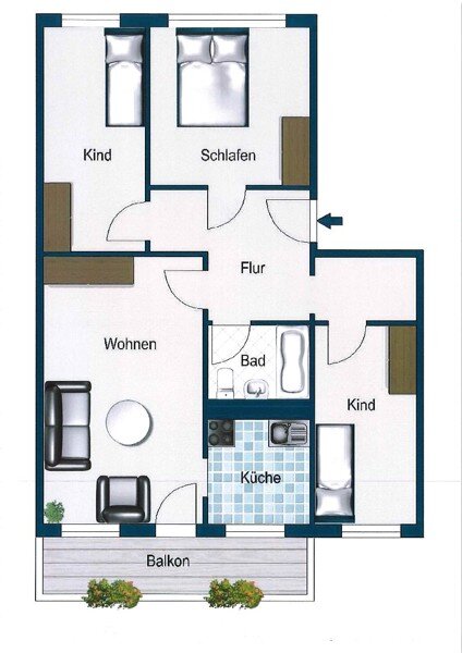 Wohnung zur Miete 518 € 4 Zimmer 77,5 m²<br/>Wohnfläche 2.<br/>Geschoss 23.11.2024<br/>Verfügbarkeit Georg-Palitzsch-Str. 87 Prohlis-Süd (Spreewalder Str.-Süd) Dresden 01239