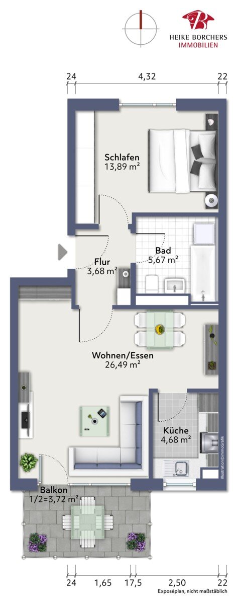 Wohnung zur Miete 1.120 € 2 Zimmer 58,1 m²<br/>Wohnfläche 3.<br/>Geschoss 01.04.2025<br/>Verfügbarkeit Unterhaching 82008