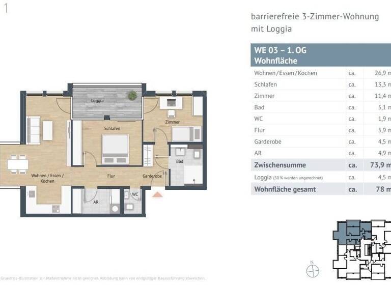 Wohnung zum Kauf provisionsfrei 409.000 € 3 Zimmer 78 m²<br/>Wohnfläche Lohme Lohme 18551