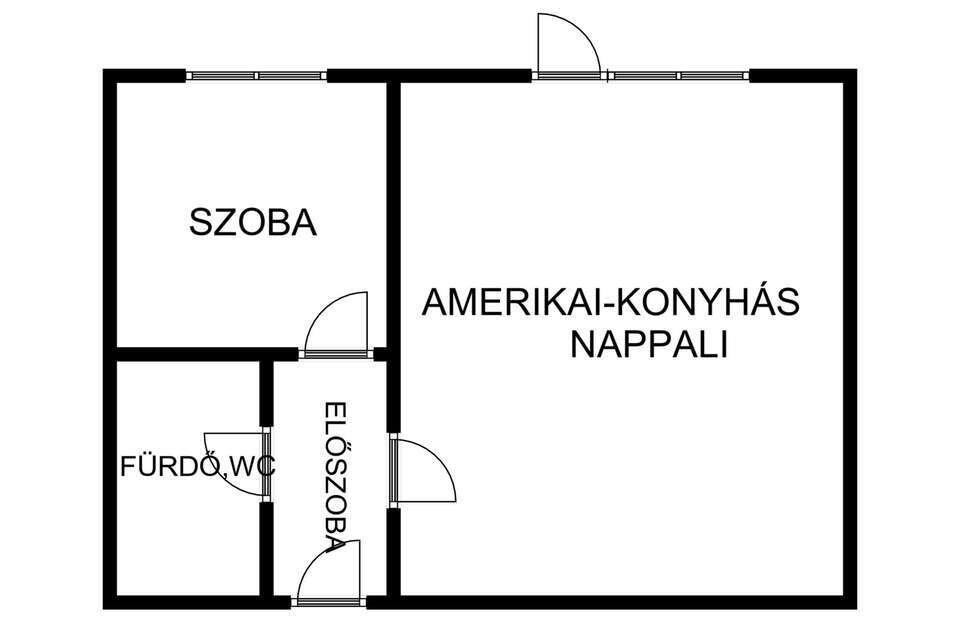 Studio zum Kauf 128.000 € 2 Zimmer 44 m²<br/>Wohnfläche EG<br/>Geschoss Györ