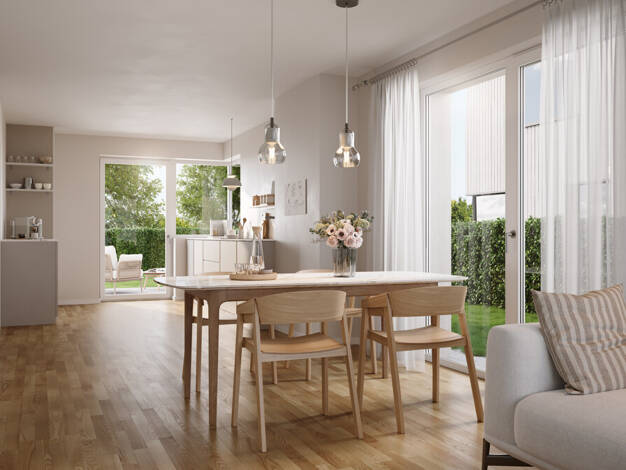 Reihenendhaus zum Kauf - Erstbezug provisionsfrei 1.309.900 € 5 Zimmer 114,4 m² 200,2 m² Grundstück Moosach München 80993