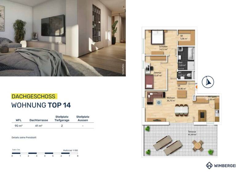 Wohnung zum Kauf - Erstbezug 459.200 € 3 Zimmer 91 m² Eferdingerstraße 31-33 Wilhering 4073