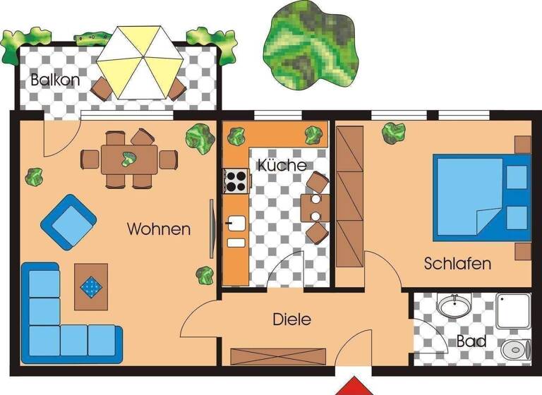 Wohnung zum Kauf 180.000 € 2 Zimmer 58 m² EG Evastr. 10 Ensen Köln 51149