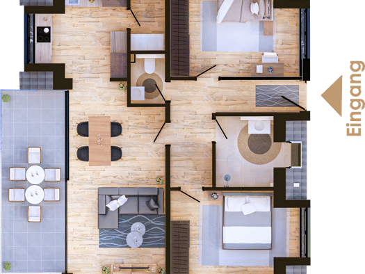 Wohnung zum Kauf - Neubau provisionsfrei 336.558 € 3 Zimmer 90,5 m² 2. Geschoss Dorfstraße 82 Leuth Nettetal 41334